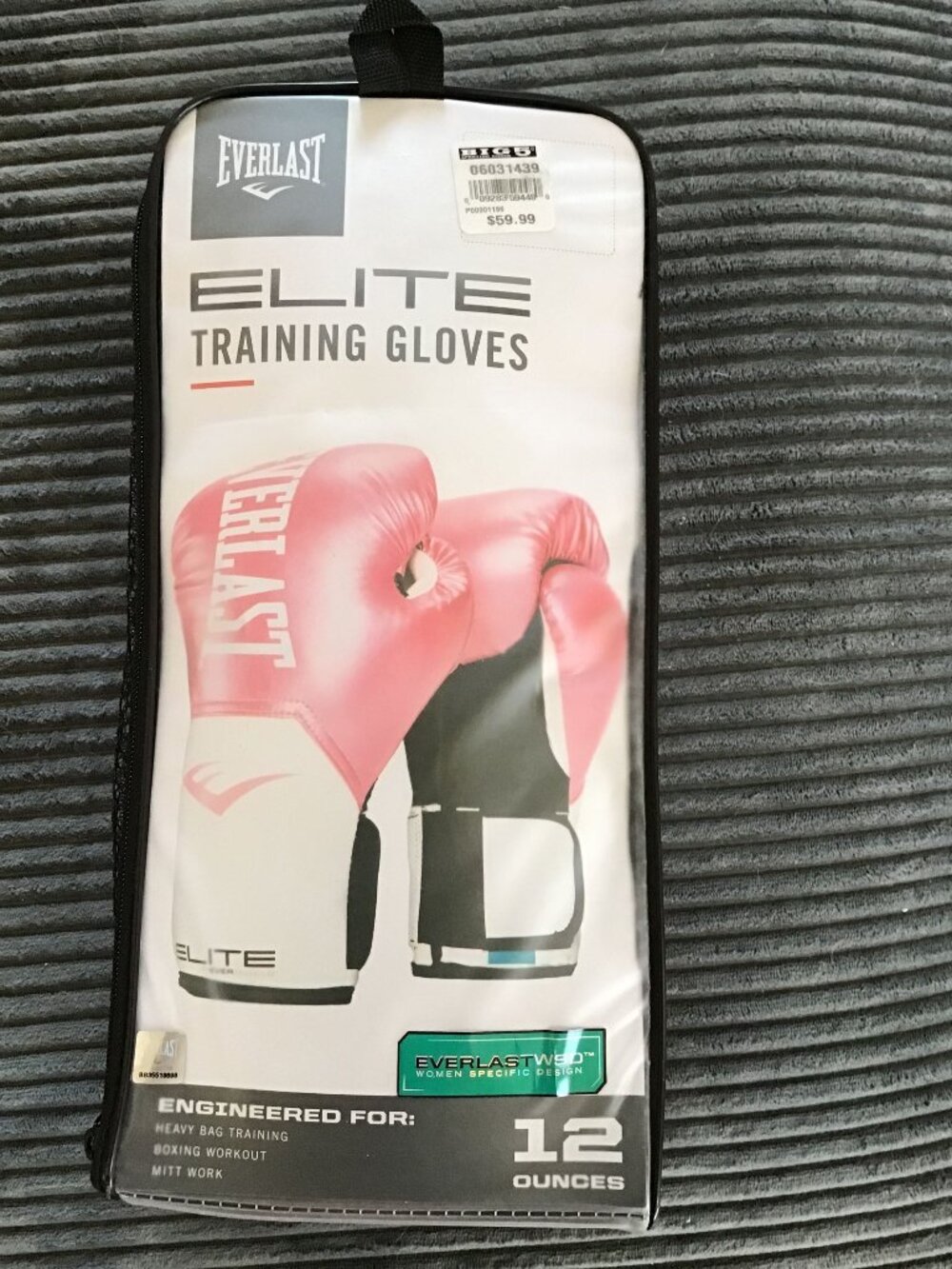 Everlast Women's Pro Style Training Gloves 12 oz Pink White Medium Boxing NWT